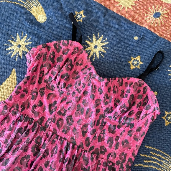 betsy johnson pink leopard corset midi dress - Picture 6 of 6